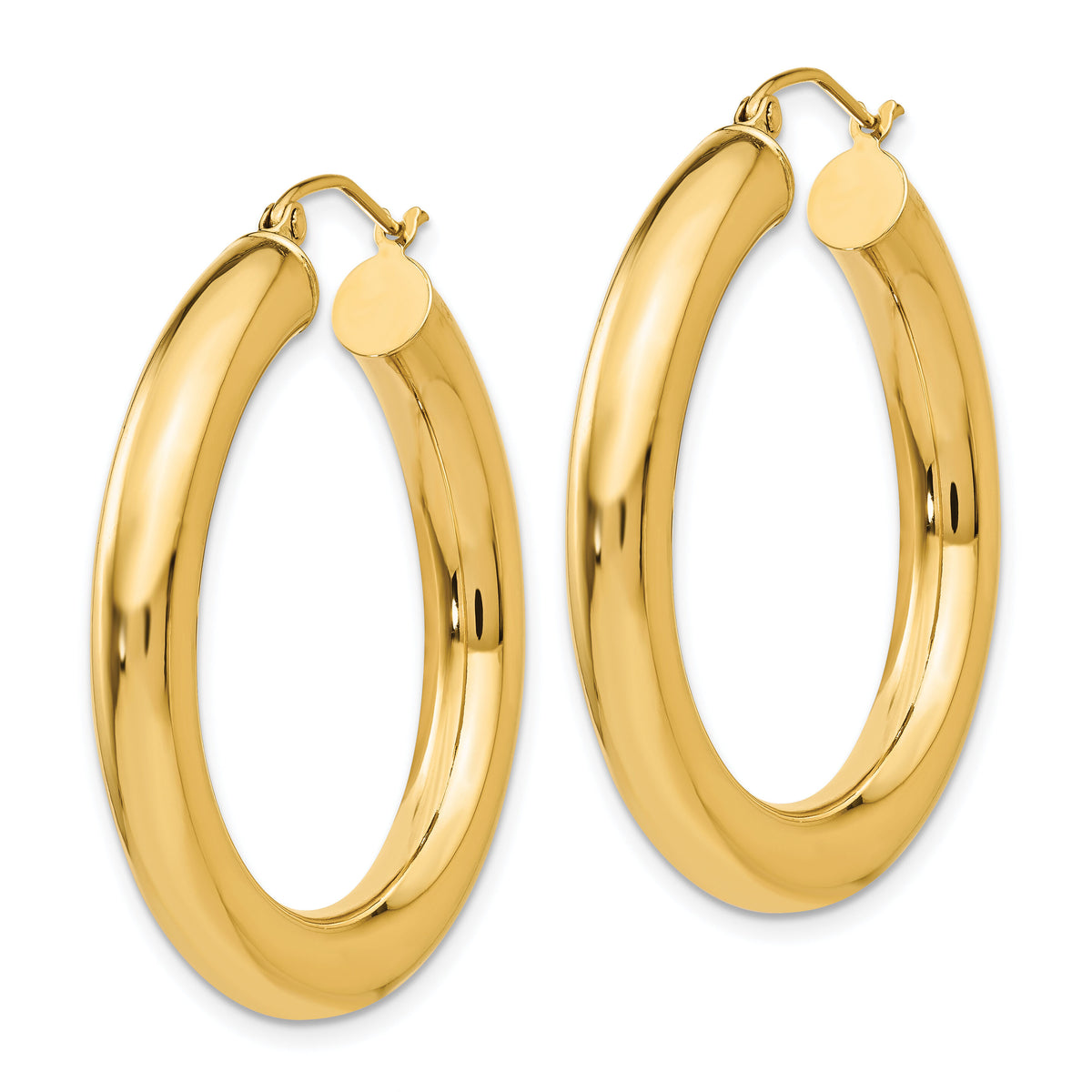 14k Polished 5mm Tube Hoop Earrings-T959