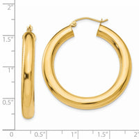 14k Polished 5mm Tube Hoop Earrings-T959