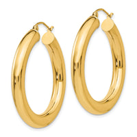 14k Yellow Gold Polished 5mm Lightweight Hoop Earrings-T959L