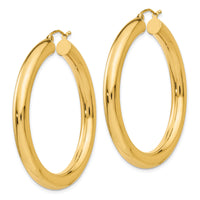 14k Polished 5mm Tube Hoop Earrings-T960