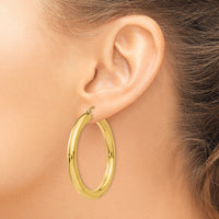 14k Polished 5mm Tube Hoop Earrings-T960