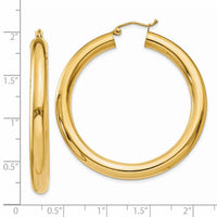 14k Polished 5mm Tube Hoop Earrings-T960