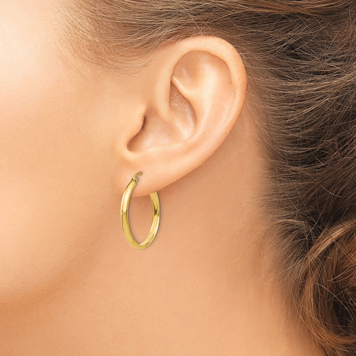14k Polished Hoop Earring-TA233