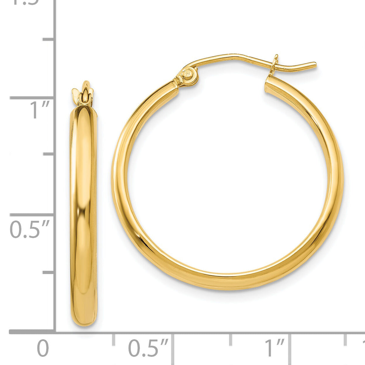 14k Polished Hoop Earring-TA233