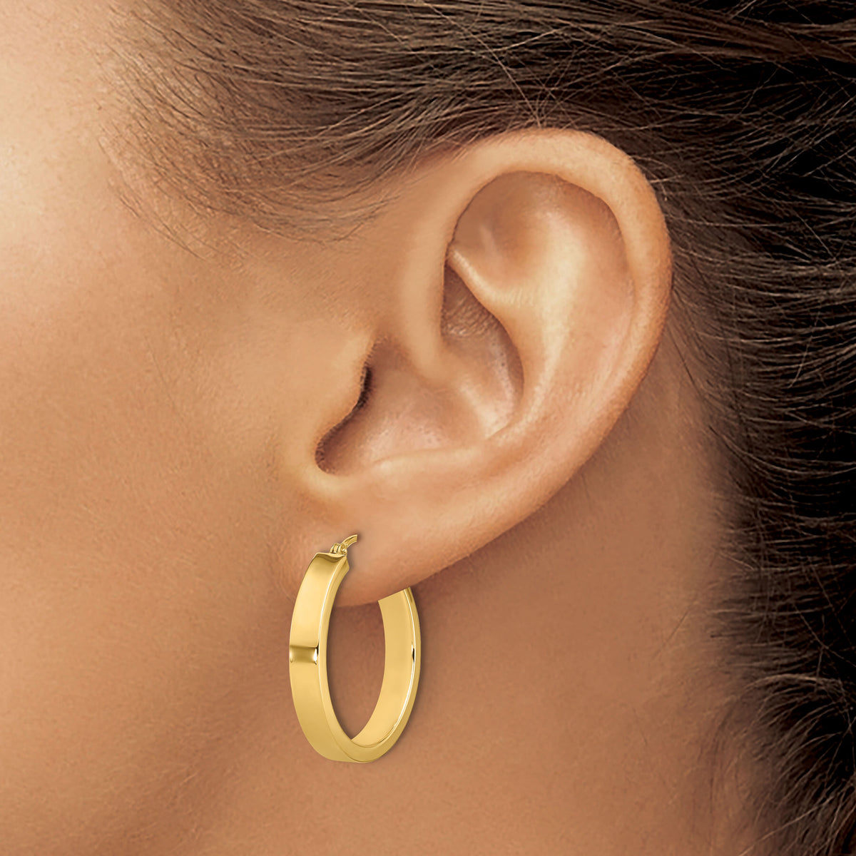 14k Polished Hoop Earring-TA240