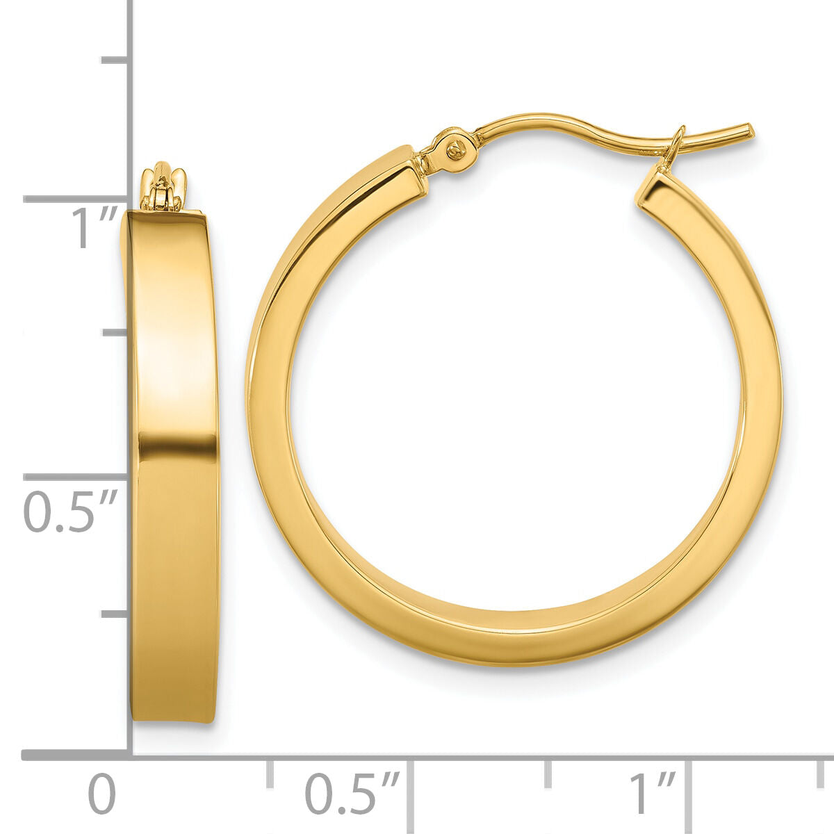 14k Polished Hoop Earring-TA240