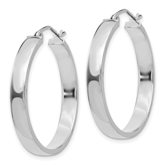 14K White Gold Polished Hoop Earring-TA241W
