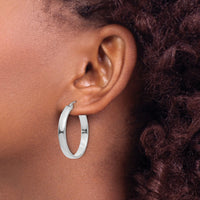 14K White Gold Polished Hoop Earring-TA241W