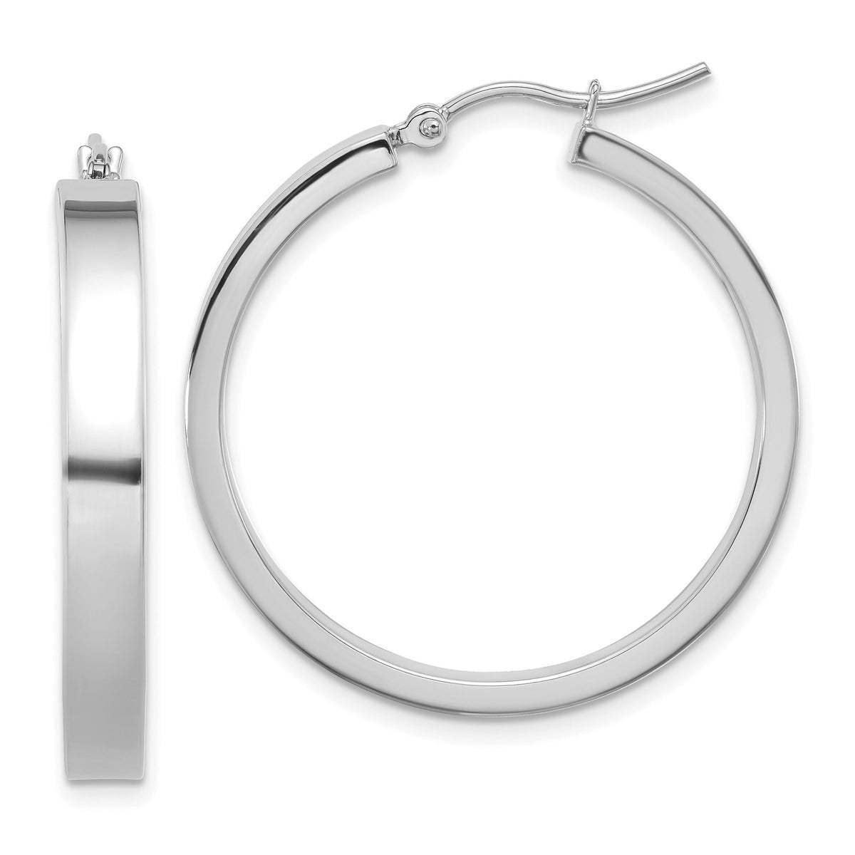 14K White Gold Polished Hoop Earring-TA241W