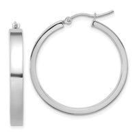 14K White Gold Polished Hoop Earring-TA241W