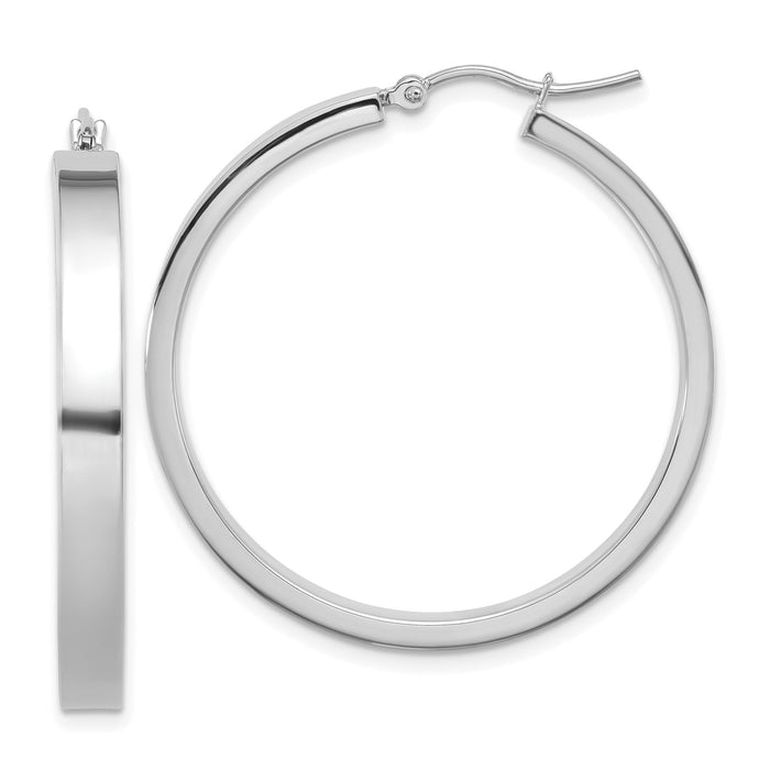14K White Gold Polished Hoop Earring-TA242W