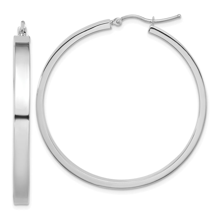 14K White Gold Polished Hoop Earring-TA243W