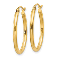 14k Oval Polished Hoop Earring-TA256
