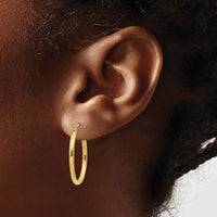 14k Oval Polished Hoop Earring-TA256