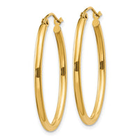 14k Oval Polished Hoop Earring-TA257