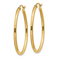14k Oval Polished Hoop Earring-TA258