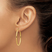 14k Oval Polished Hoop Earring-TA258