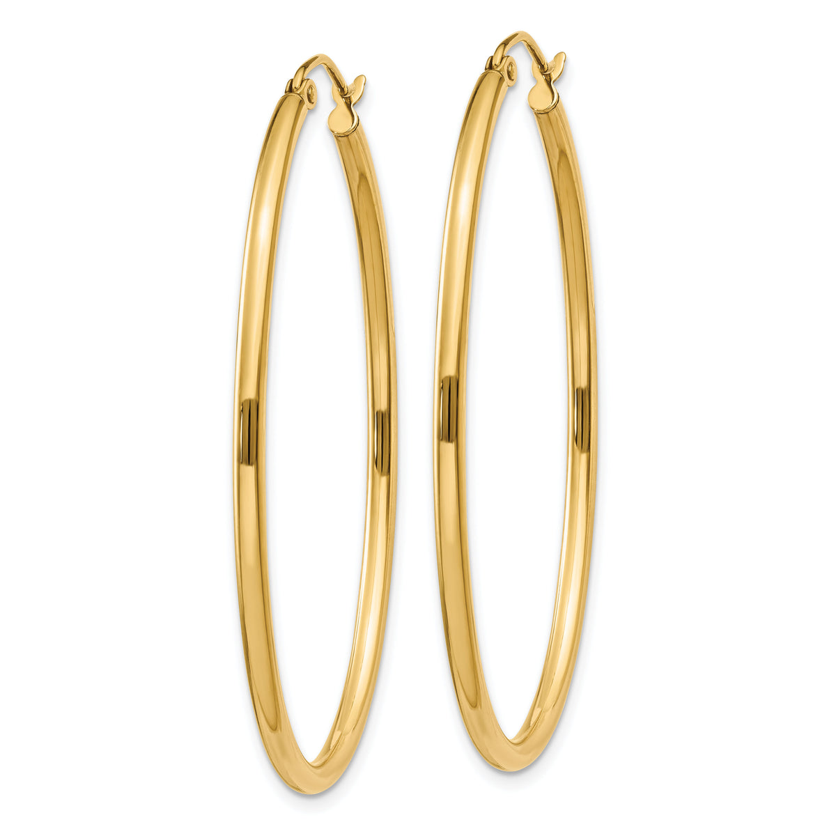 14k Oval Polished Hoop Earring-TA259