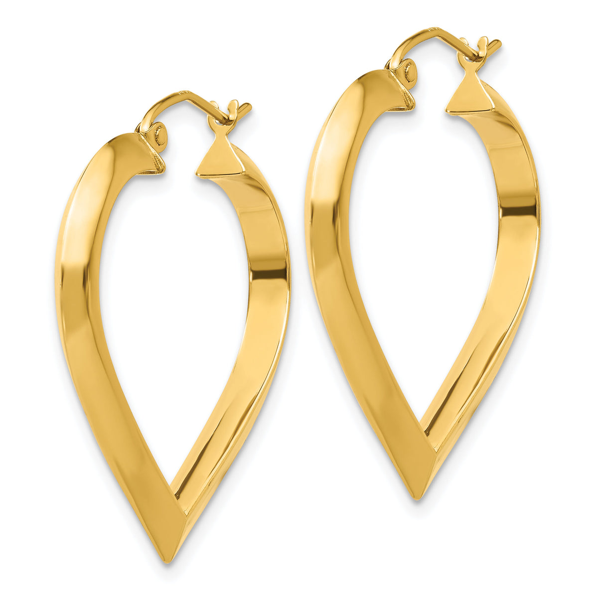 14k Polished Heart Hoop Earring-TA262
