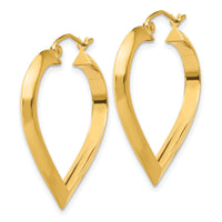 14k Polished Heart Hoop Earring-TA262