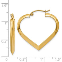 14k Polished Heart Hoop Earring-TA262