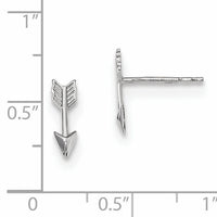 14k White Gold Polished Arrow Post Earrings-TC1006W