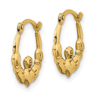 14k Claddagh Hoop Earrings-TC1007