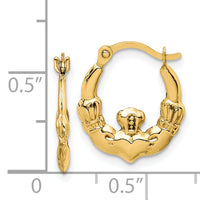14k Claddagh Hoop Earrings-TC1007