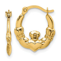 14k Claddagh Hoop Earrings-TC1007