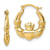 14k Claddagh Hoop Earrings-TC1008