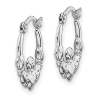 14k White Gold Claddagh Hoop Earrings-TC1011