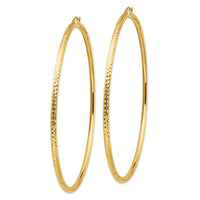 14k Lightweight 3mm Diamond-cut Hoop Earrings-TC1015