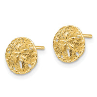 14K Sand Dollar Post Earrings-TC1022