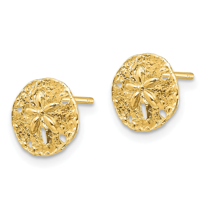 14K Sand Dollar Post Earrings-TC1022