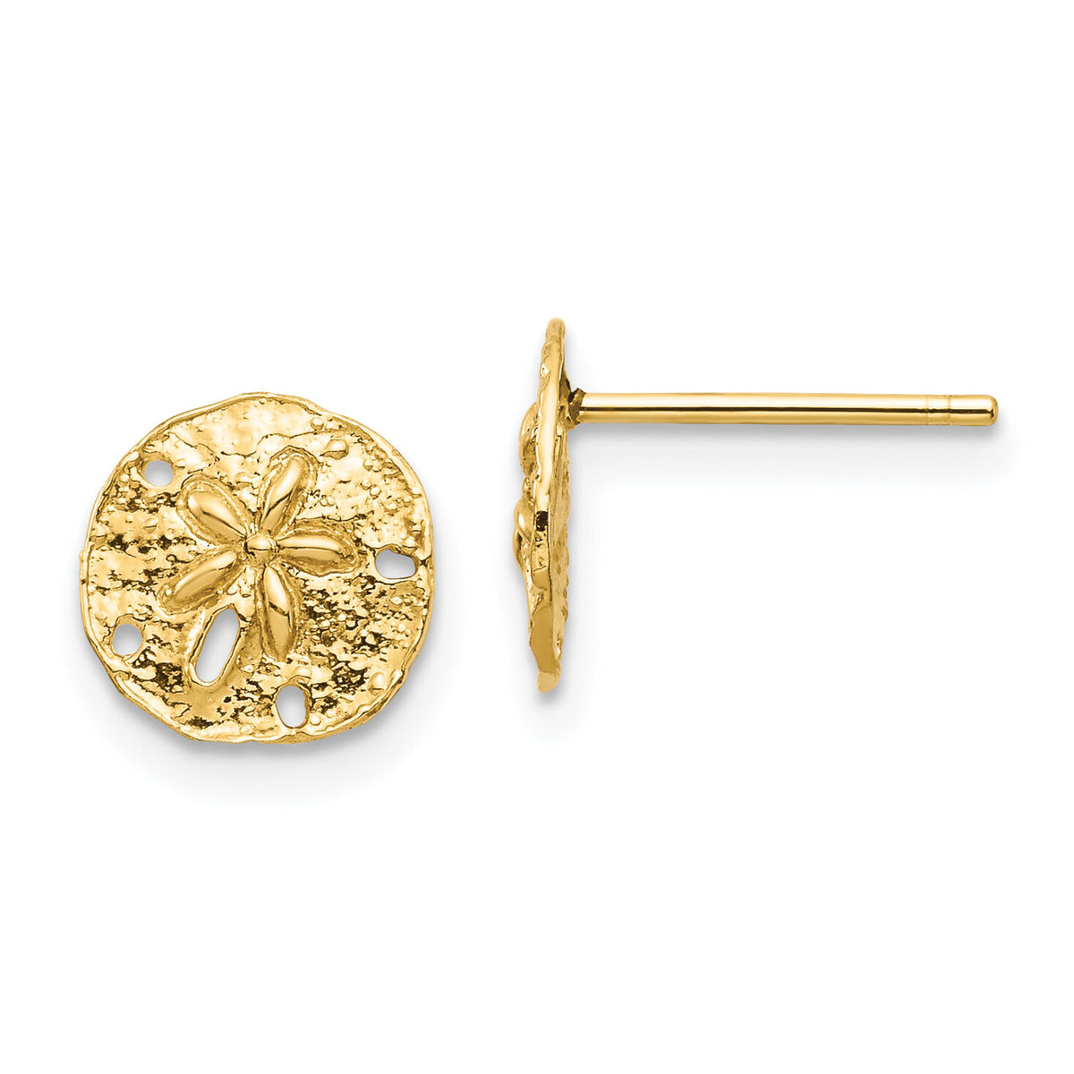 14K Sand Dollar Post Earrings-TC1022