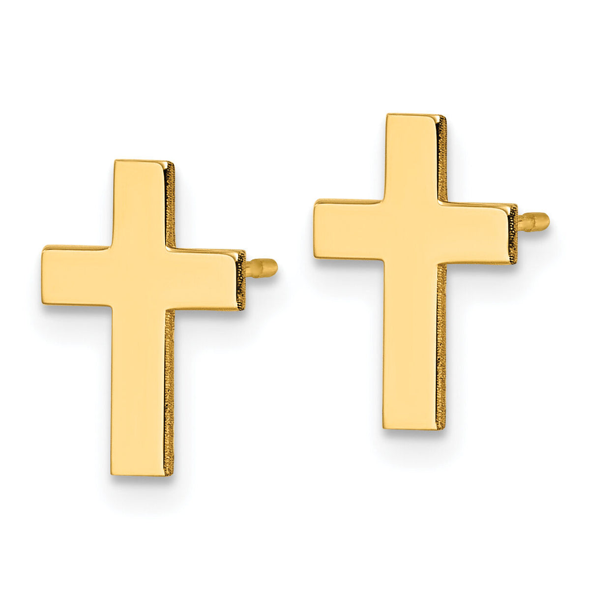 14k Polished Cross Earrings-TC1061