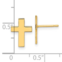 14k Polished Cross Earrings-TC1061