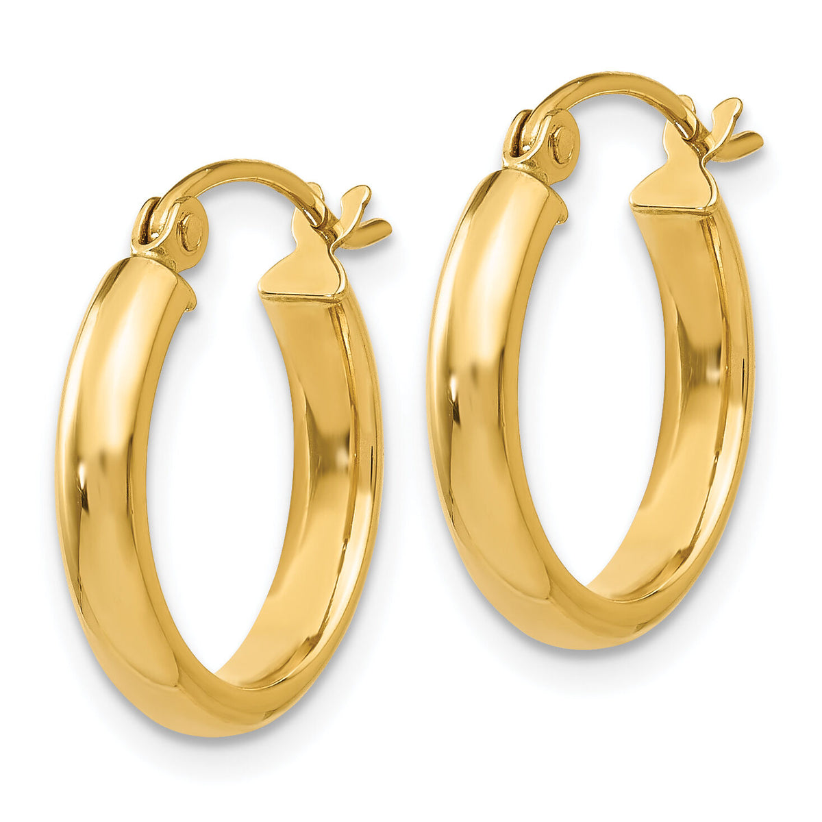 14k Round Tube Hoop Earrings-TC138