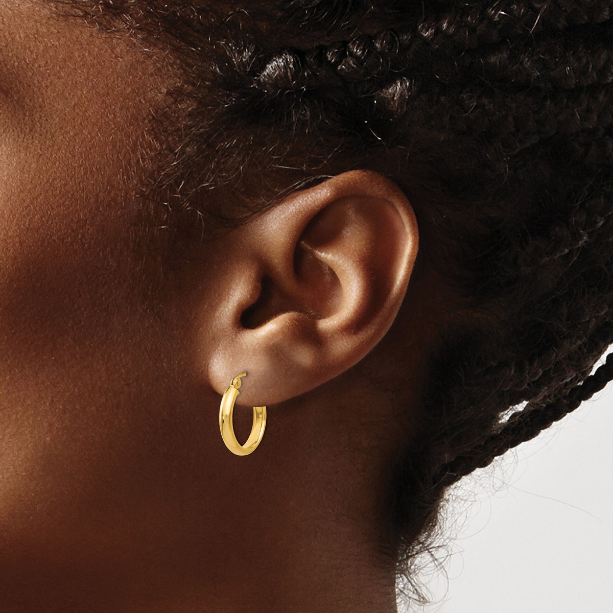 14k Round Tube Hoop Earrings-TC138