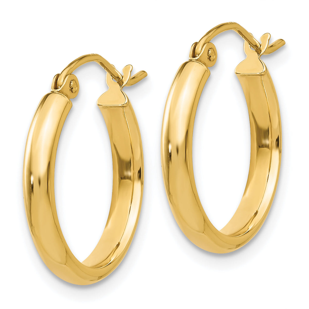 14k Round Tube Hoop Earrings-TC139
