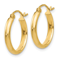 14k Round Tube Hoop Earrings-TC139