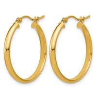 14k Round Tube Hoop Earrings-TC140
