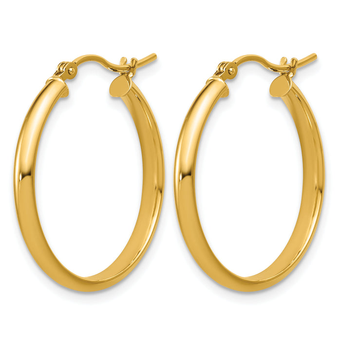 14k Round Tube Hoop Earrings-TC140