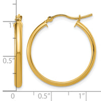 14k Round Tube Hoop Earrings-TC140