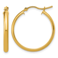 14k Round Tube Hoop Earrings-TC140