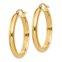 14k Round Tube Hoop Earrings-TC142