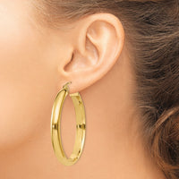 14k Round Tube Hoop Earrings-TC142