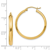 14k Round Tube Hoop Earrings-TC142