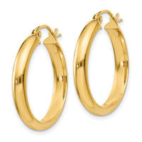 14k Round Tube Hoop Earrings-TC143