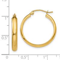 14k Round Tube Hoop Earrings-TC143